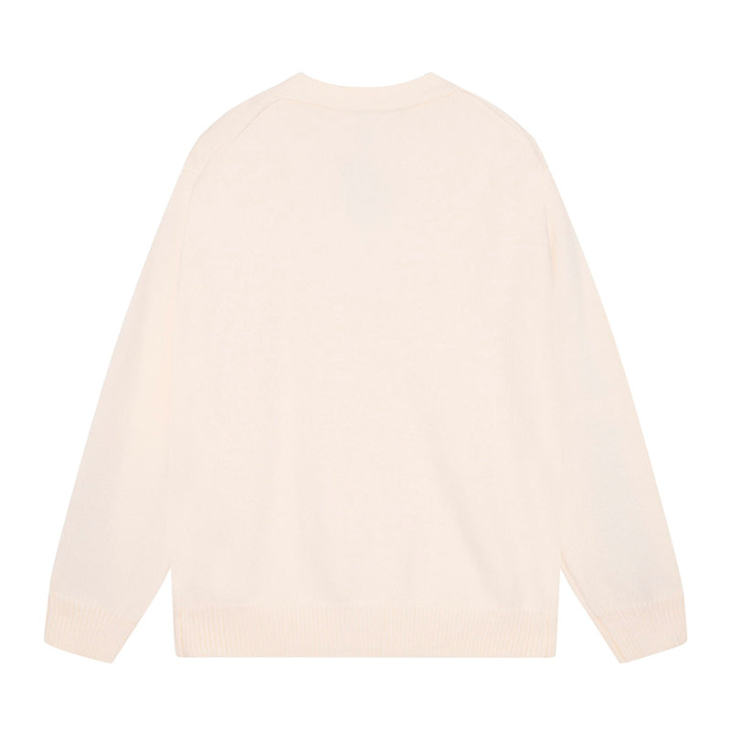 AMIRI Cotton V-Neck Bones Cardigan Sweater Apricot AMIRI