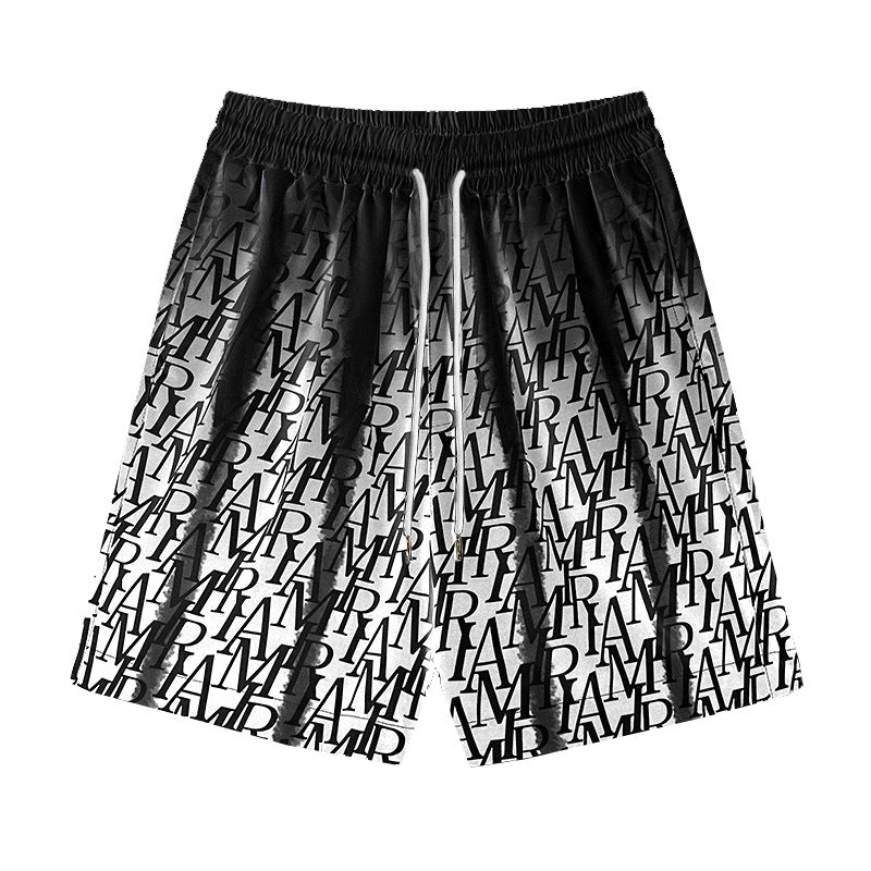 AMIRI logo-print gradient silk shorts AMIRI