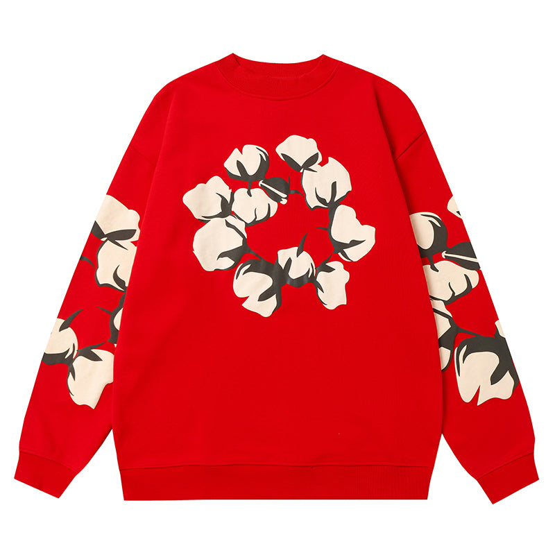 Denim Tears Kapok Pattern Printed Sweatshirts DENIM TEARS