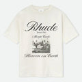 RHUDE Men's Natural Off- 'Heaven On Earth' T-Shirt RHUDE