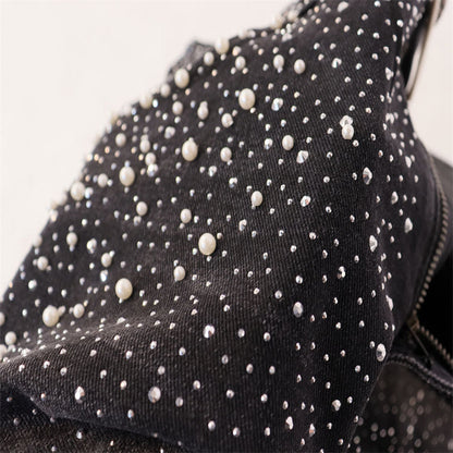 VALLEY Rhinestone Denim Shorts #8703
