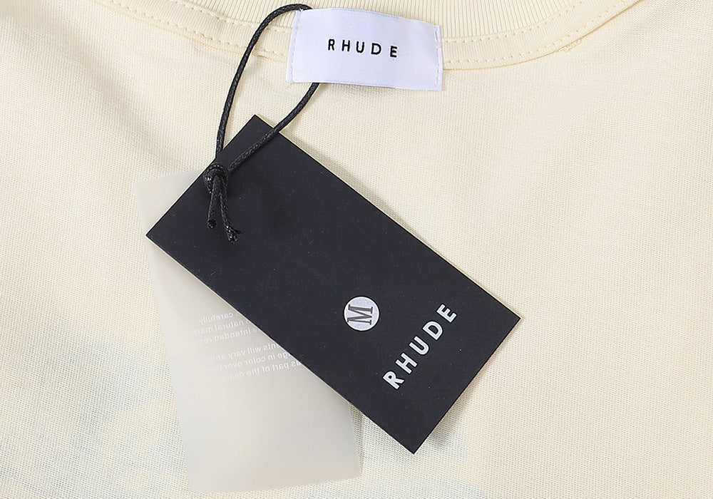 RHUDE Motorsports Track Letter Print T-Shirt RHUDE