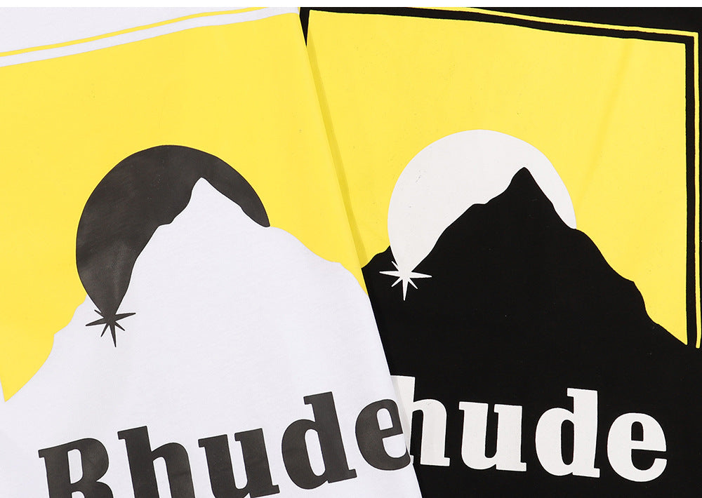 RHUDE Lettering Sunset Graphic T-Shirt Yellow RHUDE