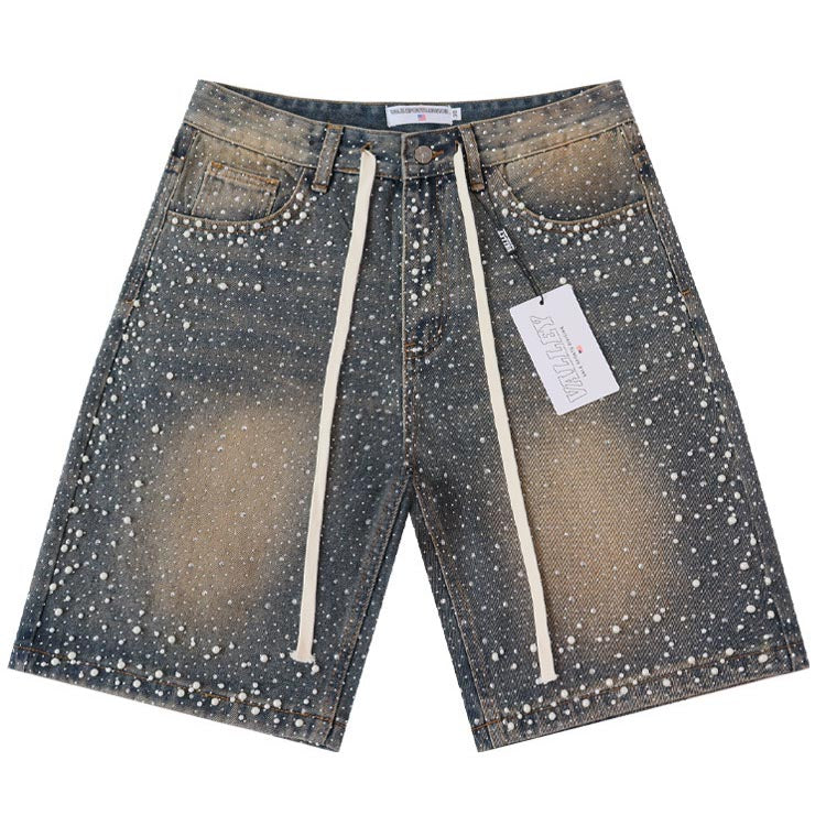 VALLEY Rhinestone Denim Shorts #8703