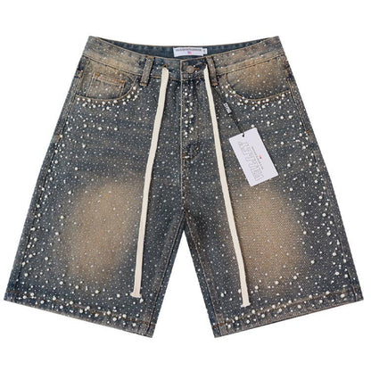 VALLEY Rhinestone Denim Shorts #8703